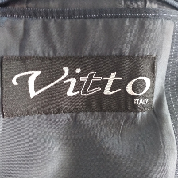 Vitto Italy Classic Two Button Navy Pinstripe Blazer 56L - Picture 8 of 11